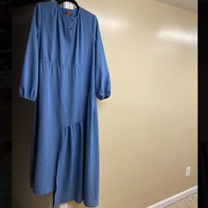 Maple & Cliff Asymmetric Maxi Dress